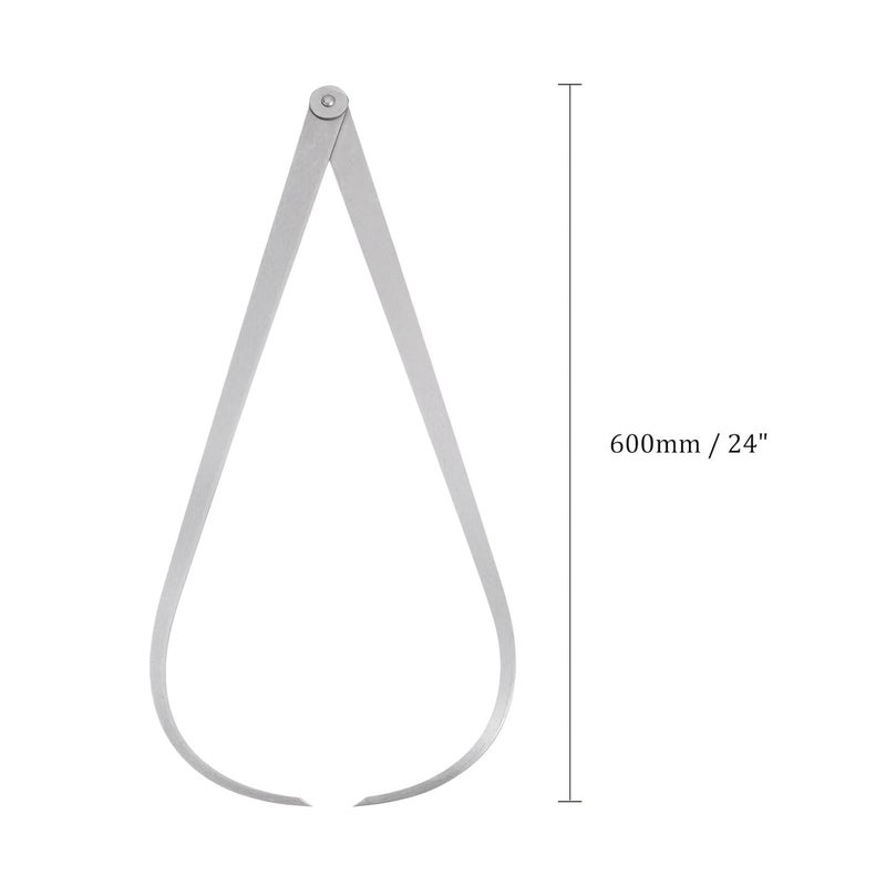 Kozelo Firm Joint Outside Caliper - [24 Inch] Stainless Metal Firm Friction Joint Measurement Tool for Size Measuring Use, Silver Tone - Image 3